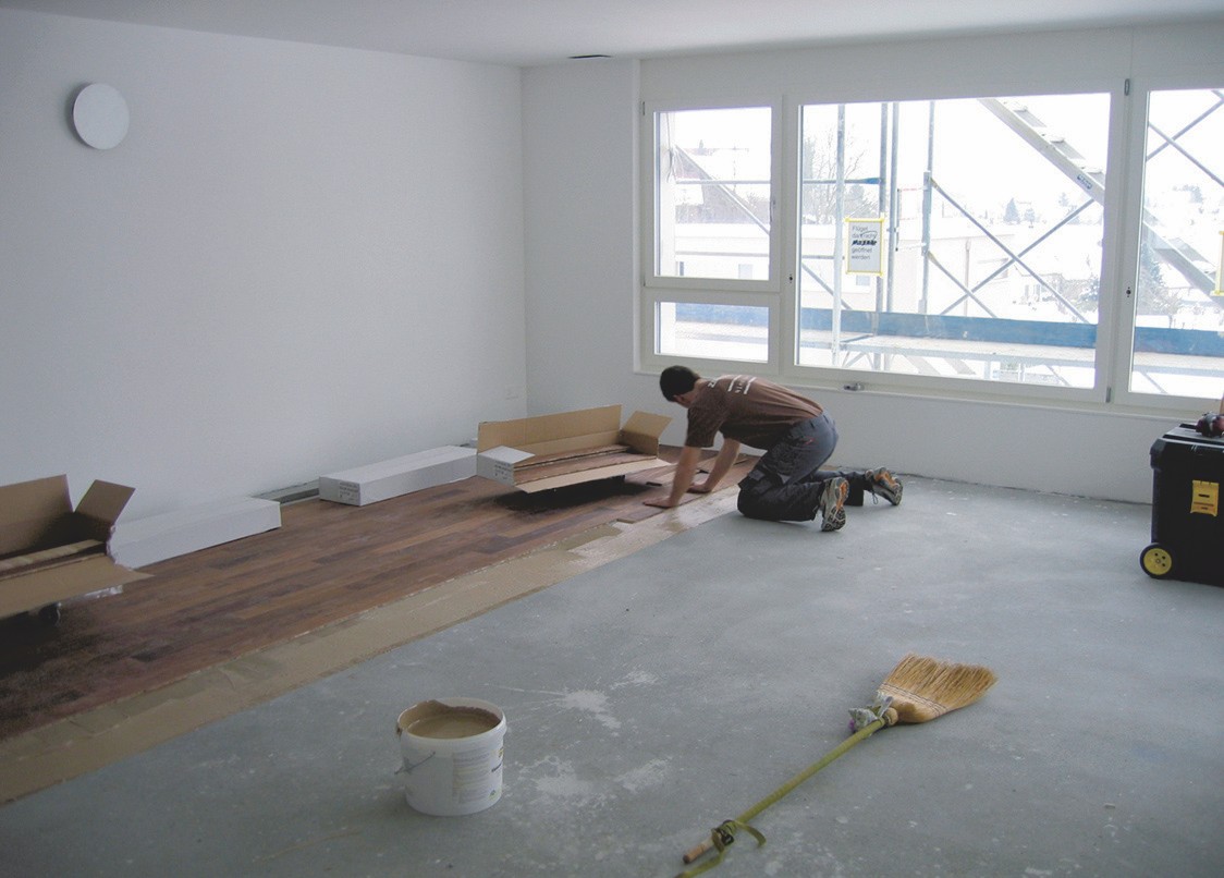 Es wurden nur natürliche Materialien benutzt: Holzparkett statt Laminat.