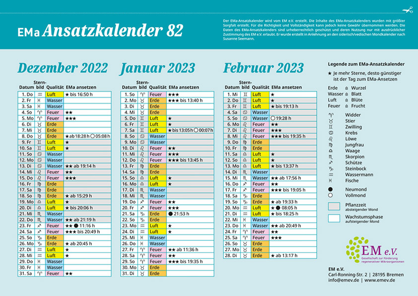 Mitgliederbereich Ansatzkalender