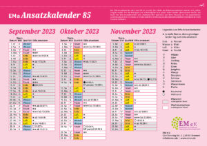 EMa Ansatzkalender 85